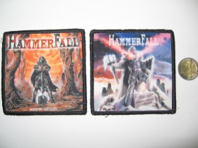 Hammerfall ofsetová nášivka po krajoch obšívaná  cca. 9x9cm cena za 1ks!!!